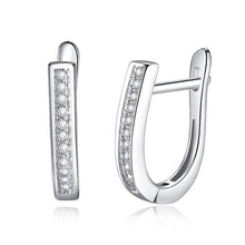 Load image into Gallery viewer, Christmas Gift Fashion 925 Sterling Silver Stud Earrings Heart Cross Cat Moon Star Crystal Earrings for Women Wedding Jewelry
