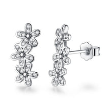 Load image into Gallery viewer, Christmas Gift Fashion 925 Sterling Silver Stud Earrings Heart Cross Cat Moon Star Crystal Earrings for Women Wedding Jewelry