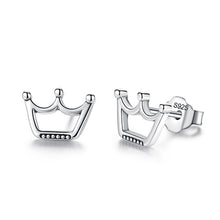 Load image into Gallery viewer, Christmas Gift Fashion 925 Sterling Silver Stud Earrings Heart Cross Cat Moon Star Crystal Earrings for Women Wedding Jewelry
