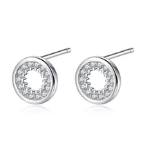 Load image into Gallery viewer, Christmas Gift Fashion 925 Sterling Silver Stud Earrings Heart Cross Cat Moon Star Crystal Earrings for Women Wedding Jewelry
