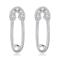 Load image into Gallery viewer, Christmas Gift Fashion 925 Sterling Silver Stud Earrings Heart Cross Cat Moon Star Crystal Earrings for Women Wedding Jewelry
