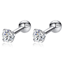 Load image into Gallery viewer, Christmas Gift Fashion 925 Sterling Silver Stud Earrings Heart Cross Cat Moon Star Crystal Earrings for Women Wedding Jewelry

