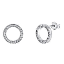 Load image into Gallery viewer, Christmas Gift Fashion 925 Sterling Silver Stud Earrings Heart Cross Cat Moon Star Crystal Earrings for Women Wedding Jewelry
